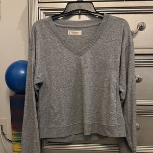 Lucky Brand Heather Gray V-Neck Pullover